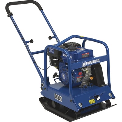 Powerhorse Single-Direction Plate Compactor, 212cc OHV Engine, 7 HP, 3950-Lb. Compaction Force, 21-1/2in. x 17-7/10in. Plate