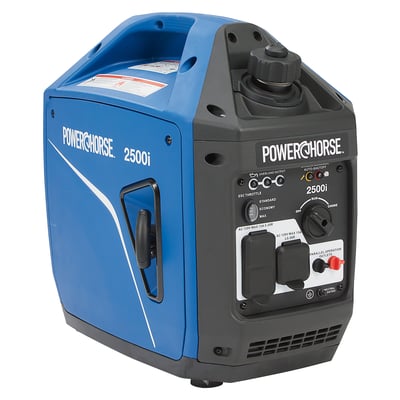 Powerhorse Inverter Generator, 2500 Surge Watts, 1800 Rated Watts, 120V, CO Shutdown, 52dB Quiet Run