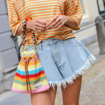 Denim short lichtblauw