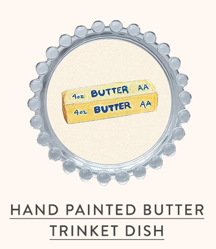 Hand Painted Butter Trinket Dish 