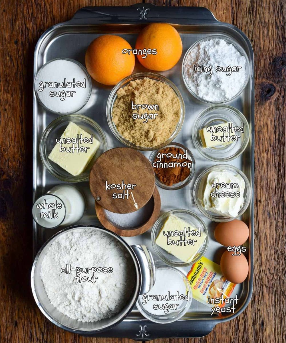 IMG: Ingredients for Cinnamon Rolls with Orange Cream Cheese Glaze