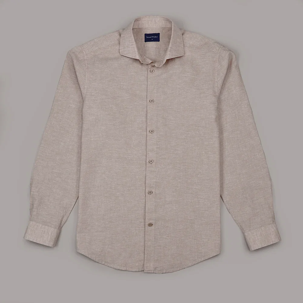 Image of Linen Rich Shirt - Oatmeal