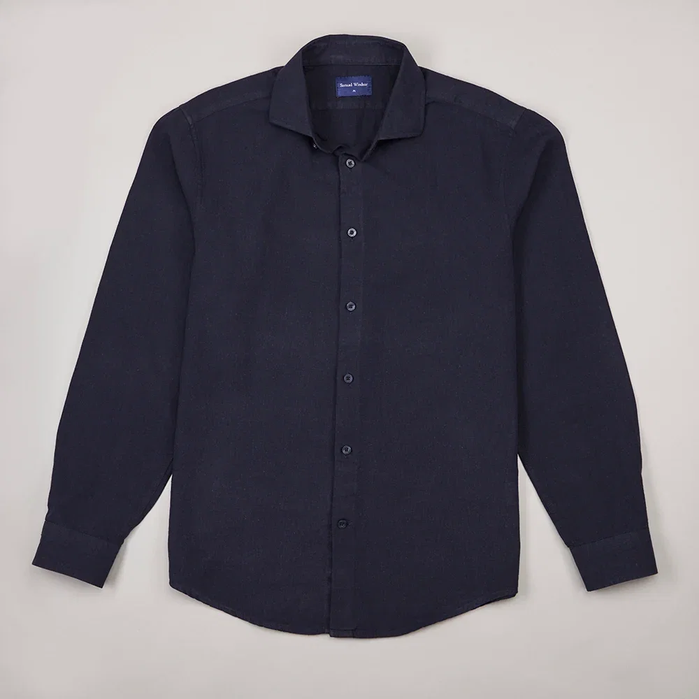 Image of Linen Rich Shirt - Ink