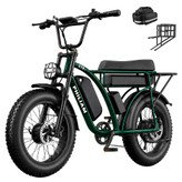 PHILIAM ET9 Dual Motor Electric Bike, 1000W*2 (Peak 3000W), 52V 50Ah Dual Battery, 50km/h Max Speed, 320km PAS Range, 7-Speed Shimano, 4-Piston Hydraulic Brakes, 135kg Load, All-Terrain Fat Tire E-Bike for Adults