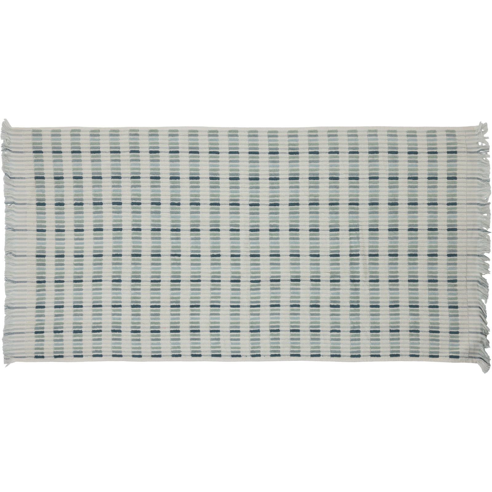 VAURNA Shaggy Ribbed Bath Towel | Blue | Cotton