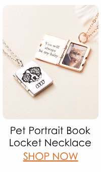 Pet Portrait Book Locket Necklace