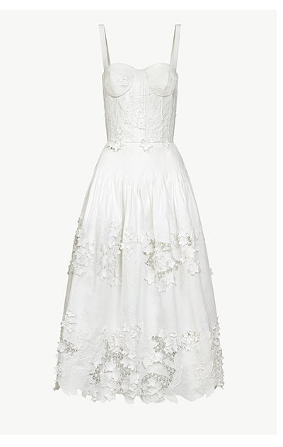Porcelain Flower Guipure Bustier Dress