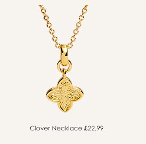 Signature Clover Collection Textured Clover Necklace In Gold Plating