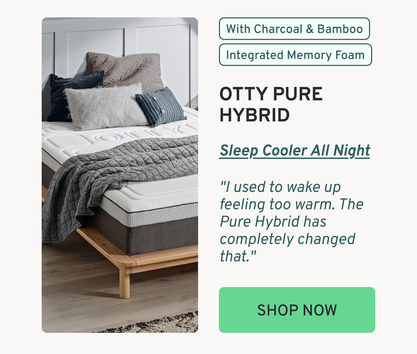 OTTY Pure Hybrid Bamboo Mattress with Charcoal