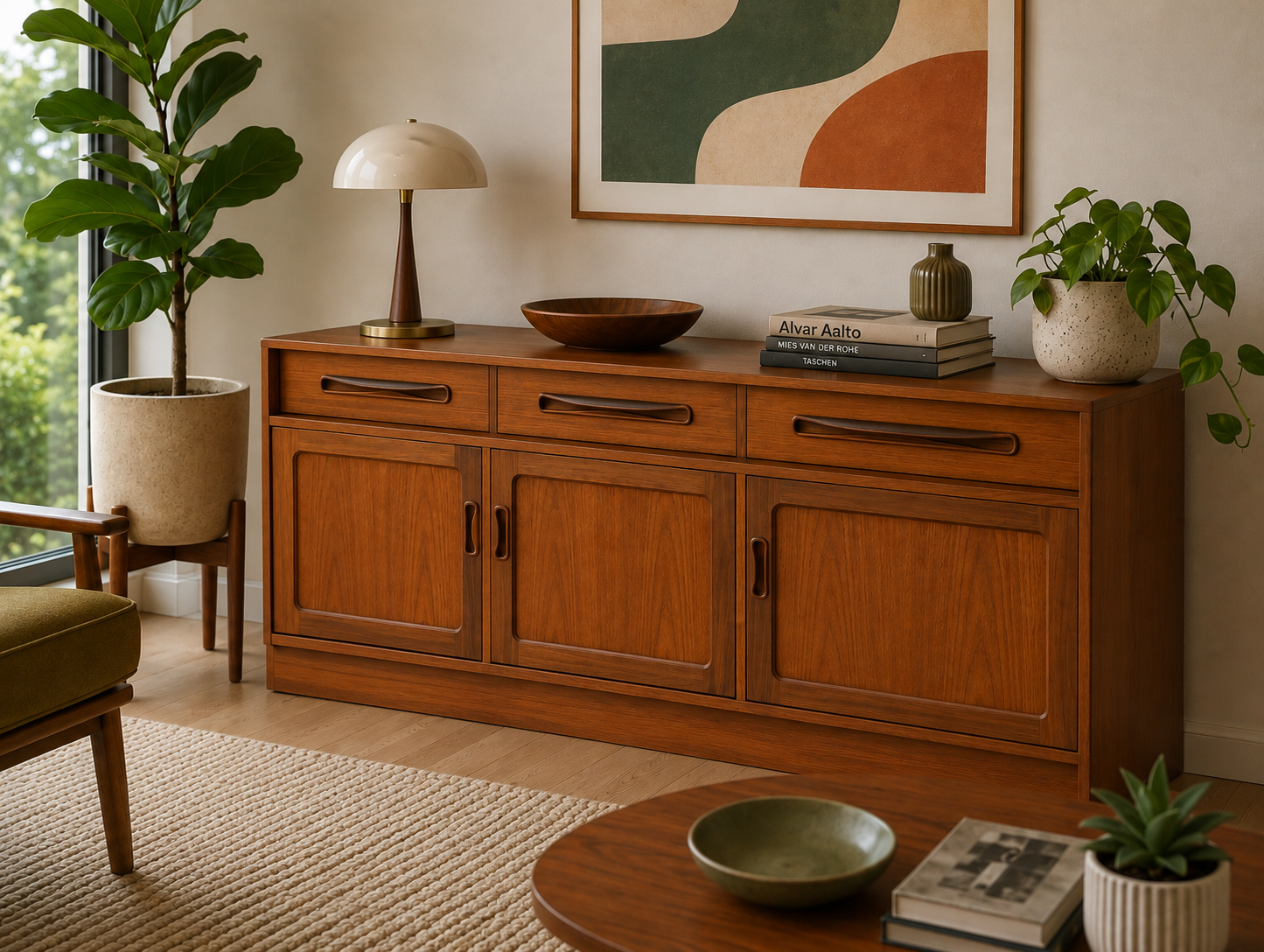 G Plan 'Fresco' Mid Century Teak Sideboard. Retro Solid Wood Vintage Furniture.