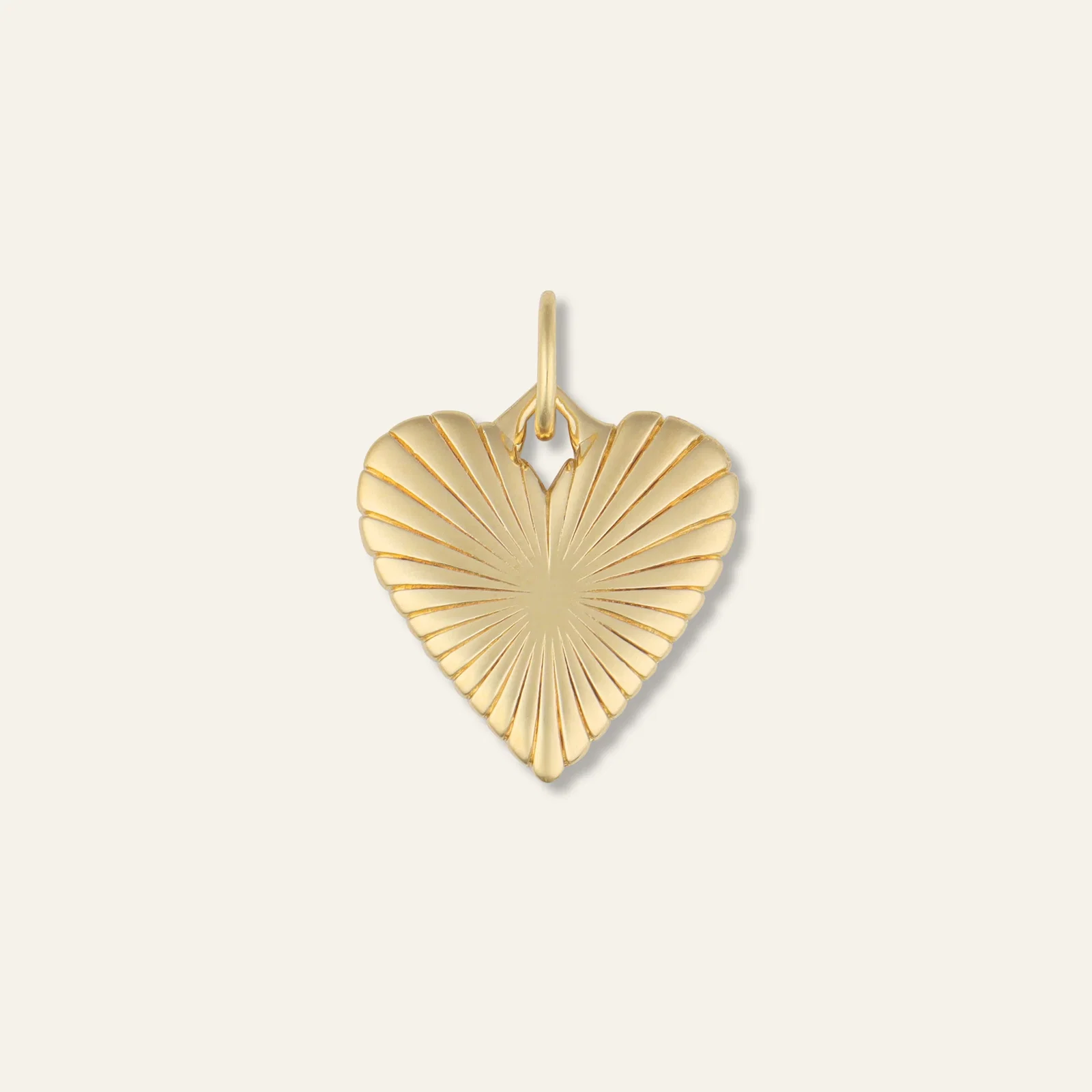 Image of Small Ribbed Heart of Gold Charm