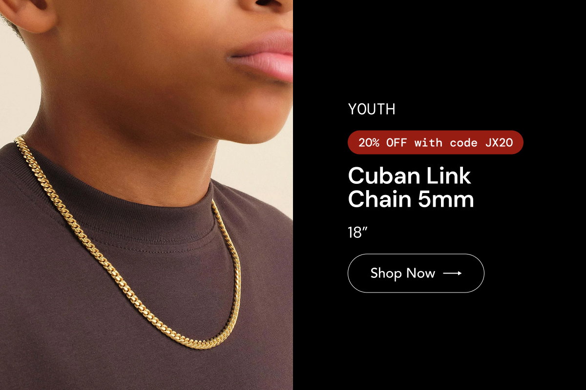 Youth CubanLink Chain 5mm with 20% OFF extra with Code: JX20