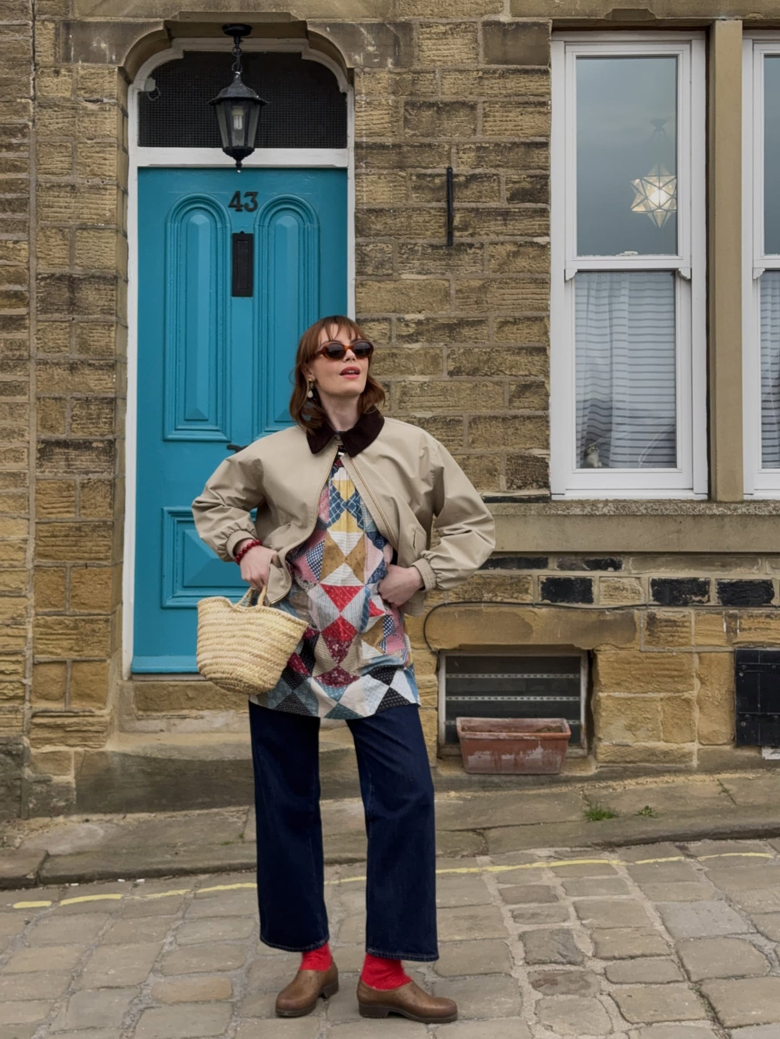 Anna Twyford in Postbox Red Merino socks
