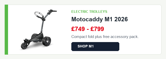 Electric trolleys: Motocaddy M1 2026 from 749 pounds