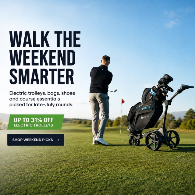 Up to 31% off electric trolleys at GolfOnline