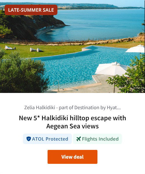 New 5* Halkidiki hilltop escape with Aegean Sea views