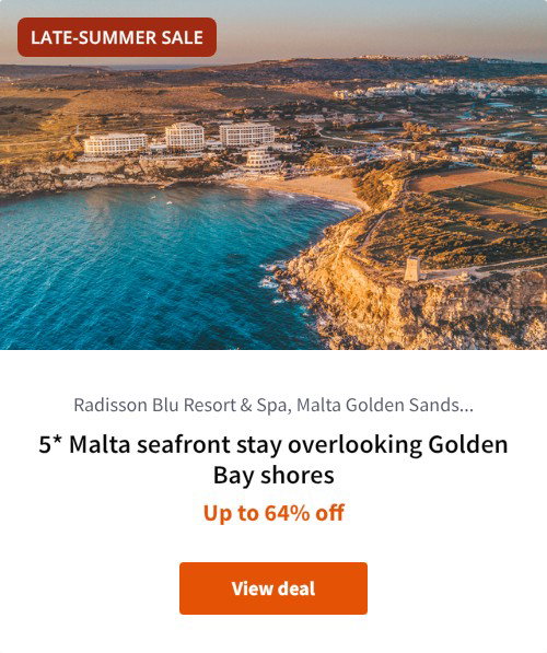 5* Malta seafront stay overlooking Golden Bay shores
