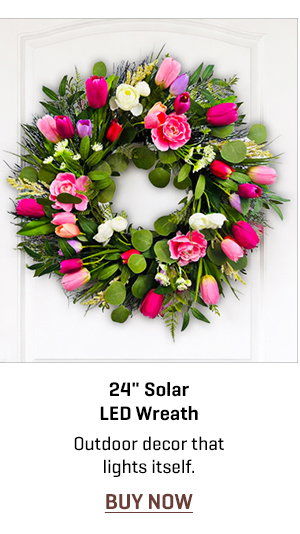 24'' Solar LED Wreath