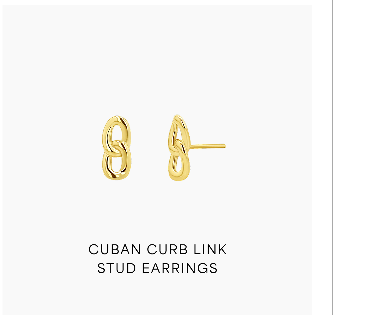 Cuban Curb Link Stud Earrings