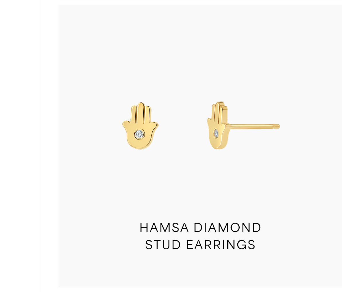 Hamsa Diamond Stud Earrings