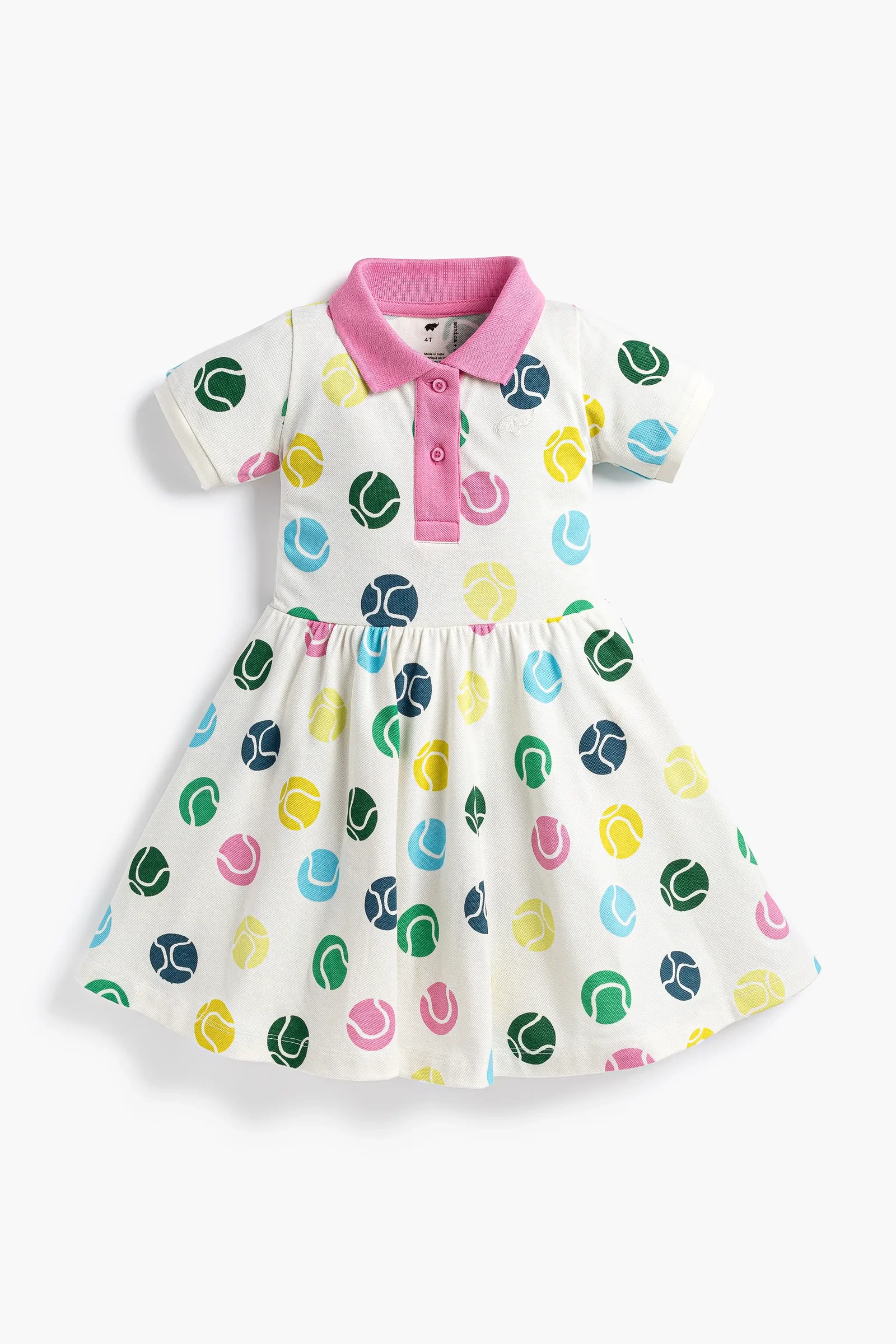 Image of Short Sleeve Tennis Dress In Rainbow Rally