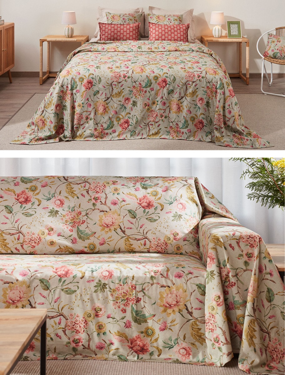 Renueva tu hogar con colchas finas y versátiles,   perfectas para usar en la cama o para el sofá.  Tejidos que aportan frescor, suavidad y un estilo ligero.