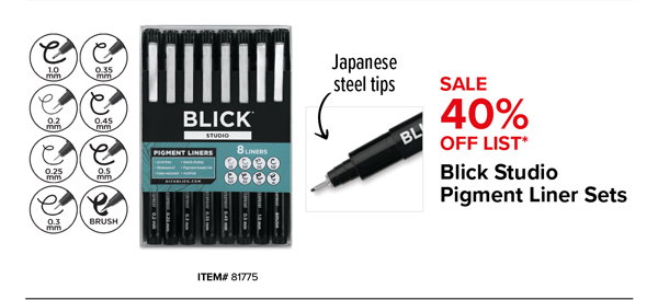 40% off Blick Studio Pigment Liner Sets