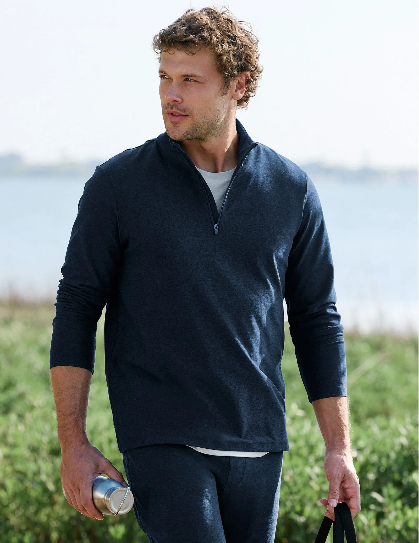 Image of Spacedye™ Terrain Men's Quarter Zip Pullover