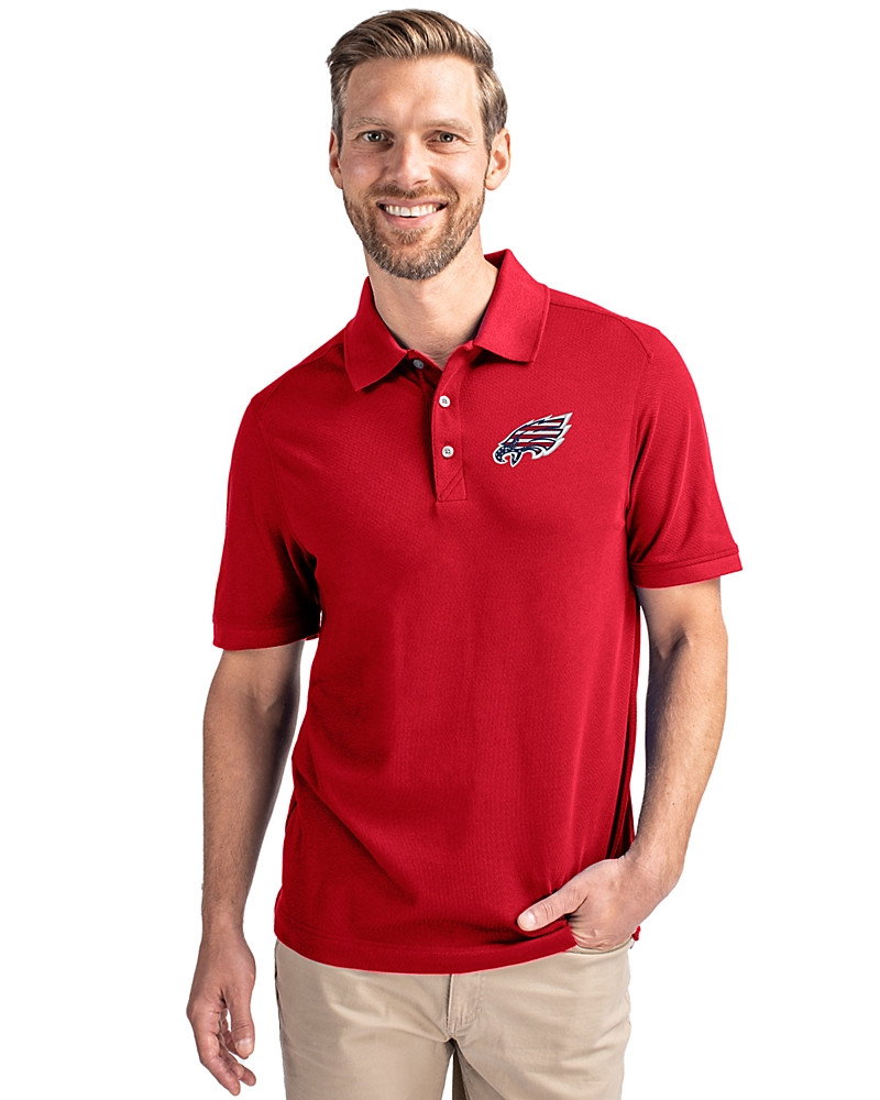 Image of Philadelphia Eagles Americana - Cutter & Buck Advantage Recycled Cotton-Blend Pique Mens Polo