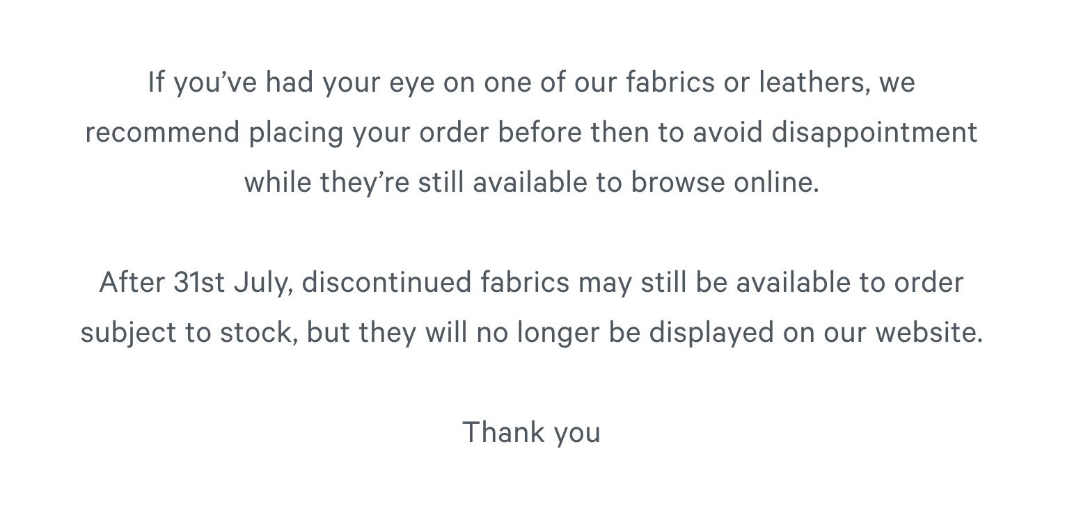 Discontinuing products