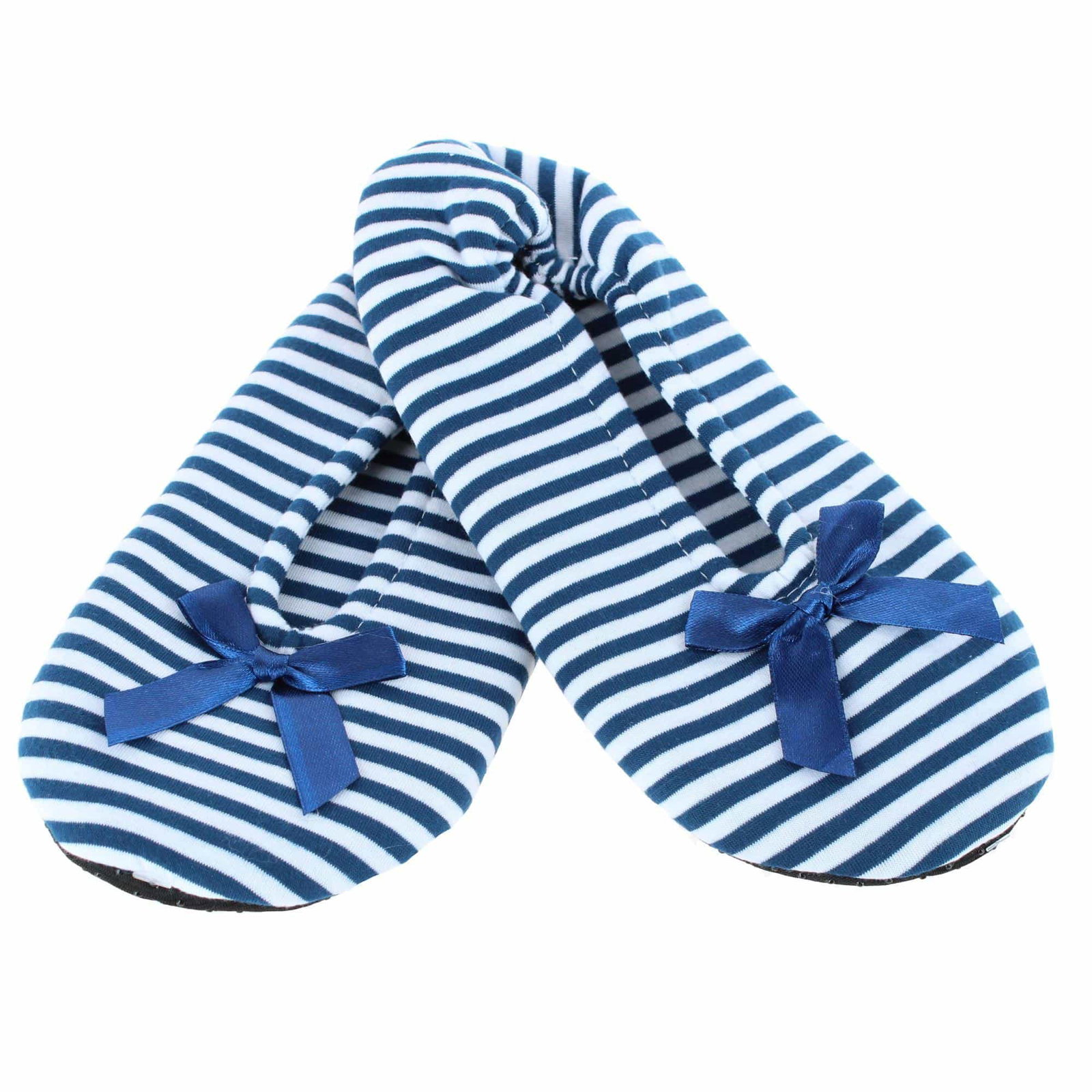 Image of CTM® Women's Striped Ballerina Slipper 