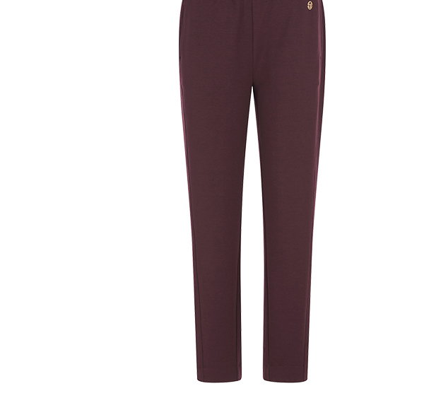 Hose, bordeaux, elastischer Bund, Produktansicht, Vorderansicht