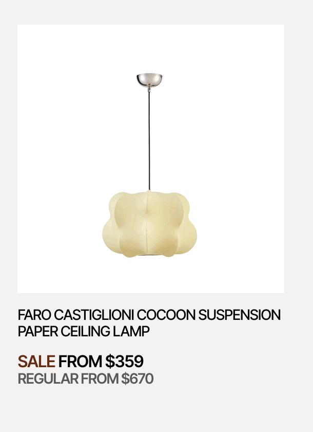 FARO CASTIGLIONI COCOON SUSPENSION PAPER CEILING LAMP - SALE FROM $359 - REGULAR FROM $670