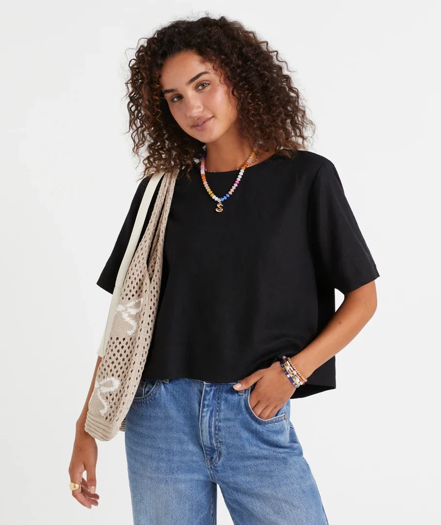 ZOE EUROPEAN LINEN BLEND TEE
