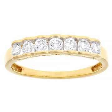 White Lab-Grown Diamond F-G SI 14k Yellow Gold Over Sterling Silver Band Ring 0.45ctw