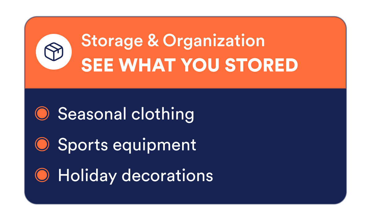 Storage & Organization: See what you stored