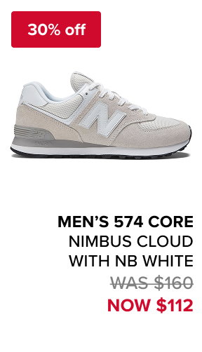men’s 574 Core NIMBUS CLOUD with NB WHITE Was $160 Now $112