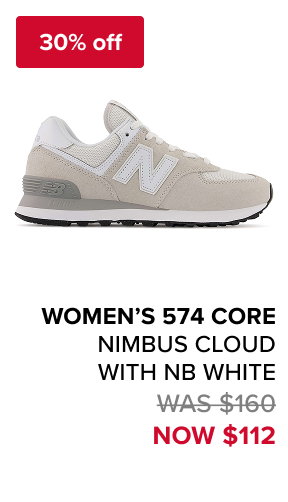 women’s 574 Core NIMBUS CLOUD with NB WHITE Was $160 Now $112