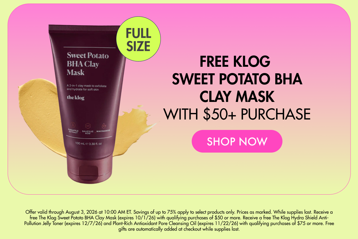 Free Klog Sweet Potato BHA Clay Mask with $50+ Purchase