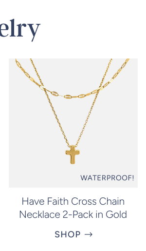 Have Faith Cross Chain Necklace 2-Pack in Gold