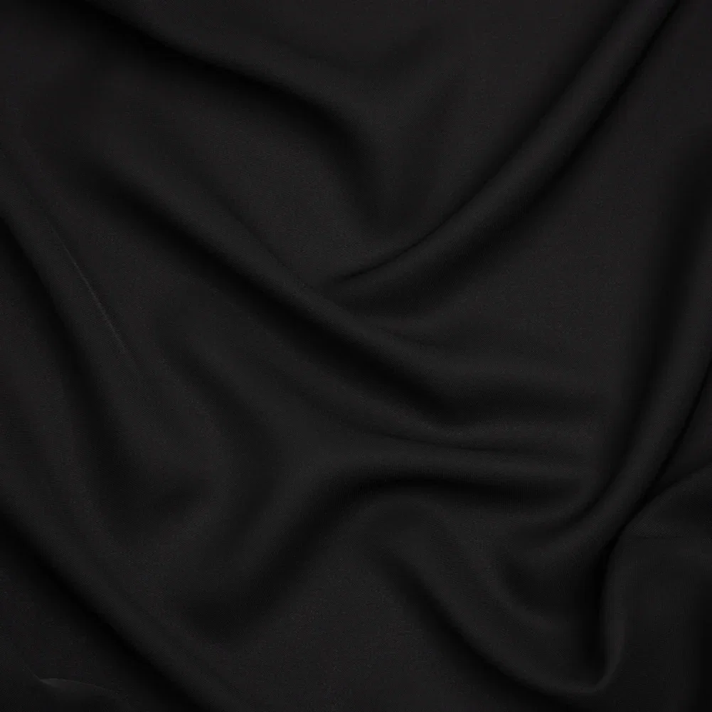 Image of Polyester Double Georgette - Black - Mimosa Collection by Mood