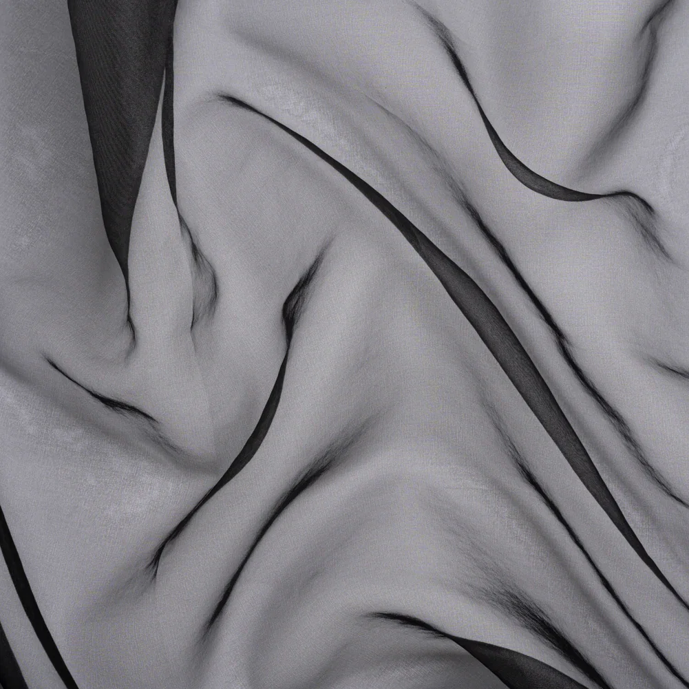 Image of Polyester Organza - Black - Luscinia Collection by Mood