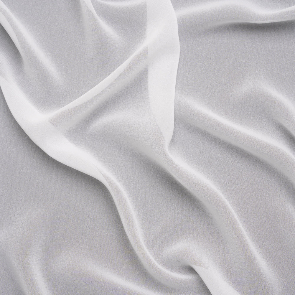 Image of Polyester High-Multi Chiffon - Bright White - Netta Collection by Mood