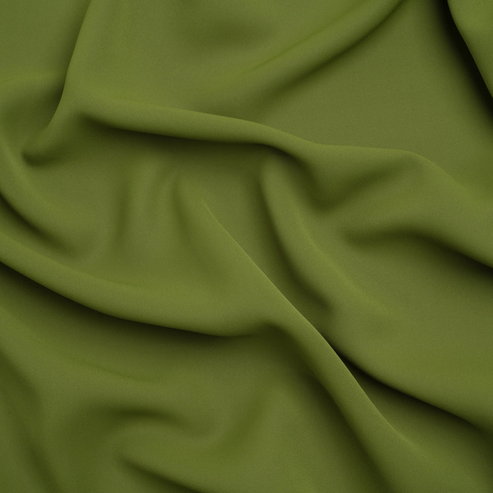 Image of Polyester Double Georgette - Pesto Green - Mimosa Collection by Mood