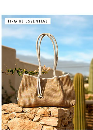  Nova Raffia Small Shoulder Tote in Oyster