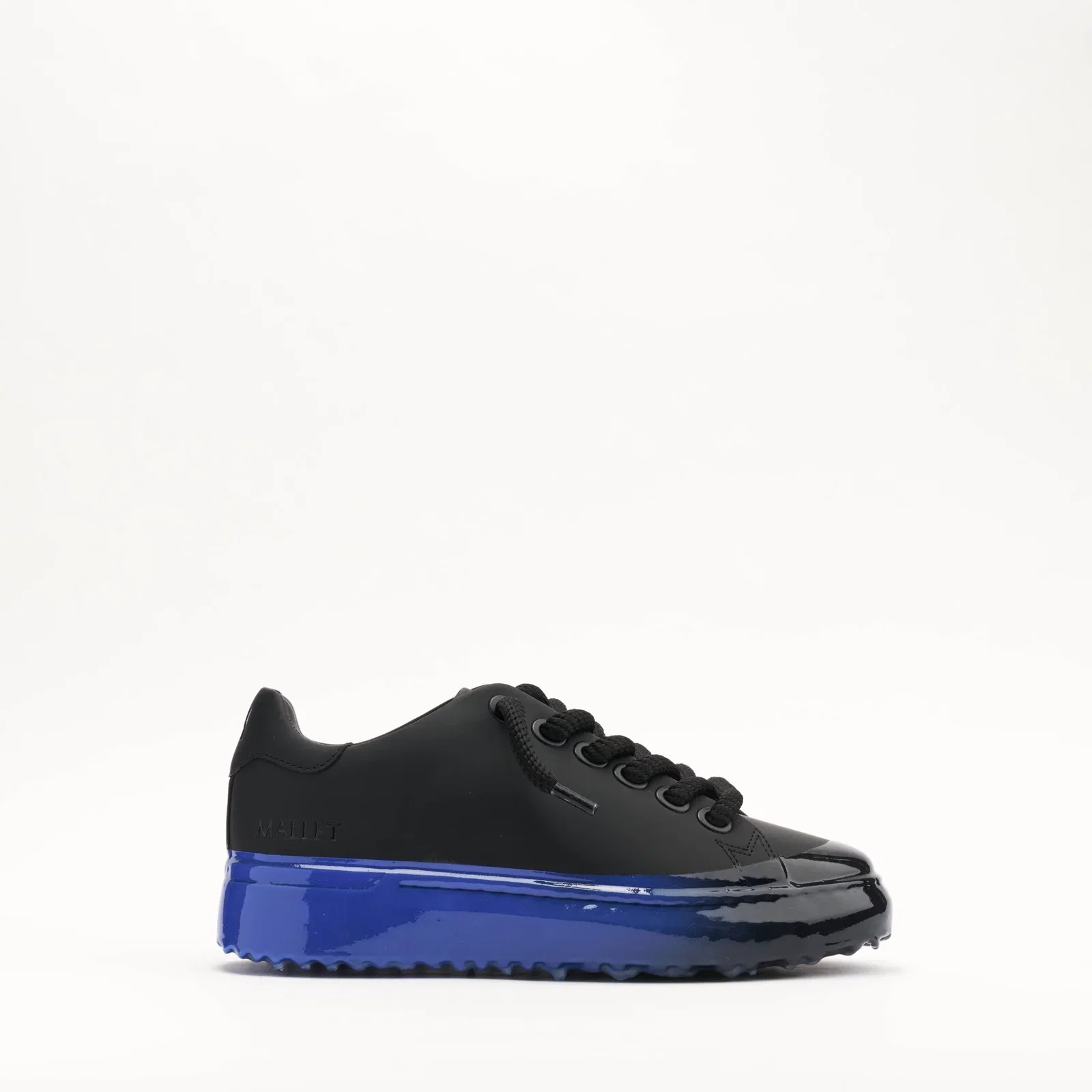 Image of MALLET GRFTR Lite Men's Black Blue Ombre Dip Leather Trainers