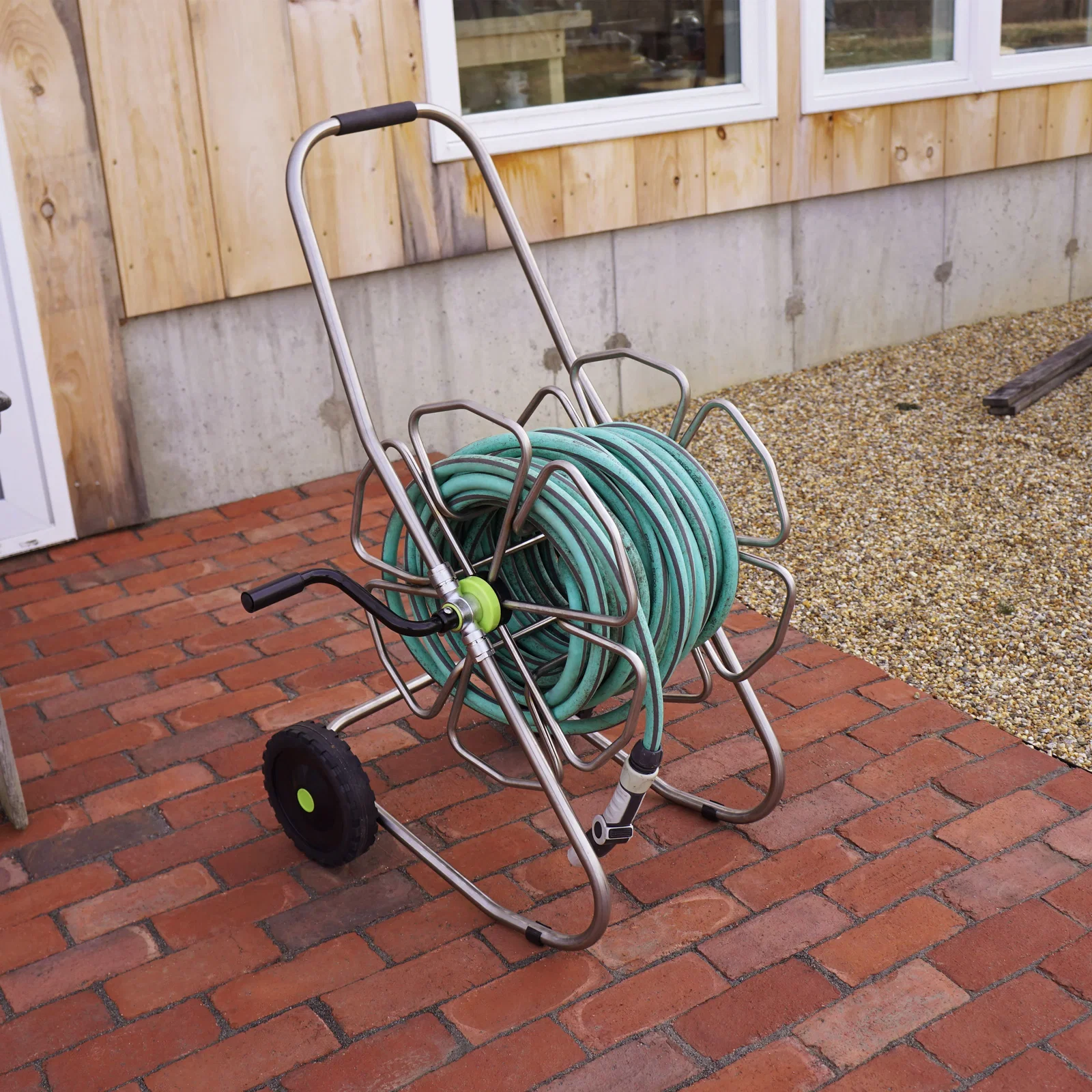 Image of Stainless Steel Mobile Garden Hose Reel