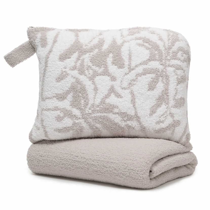 Botanical Travel Blanket in Bone / White