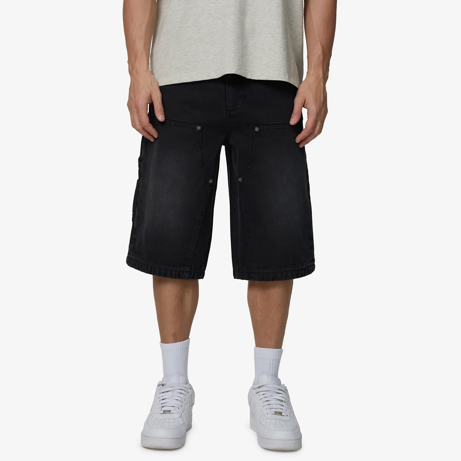 Image of Carpenter Black Denim Shorts