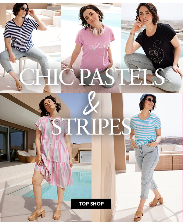 Denim on top or bottom. Paired with white or chocolate. Shop now.